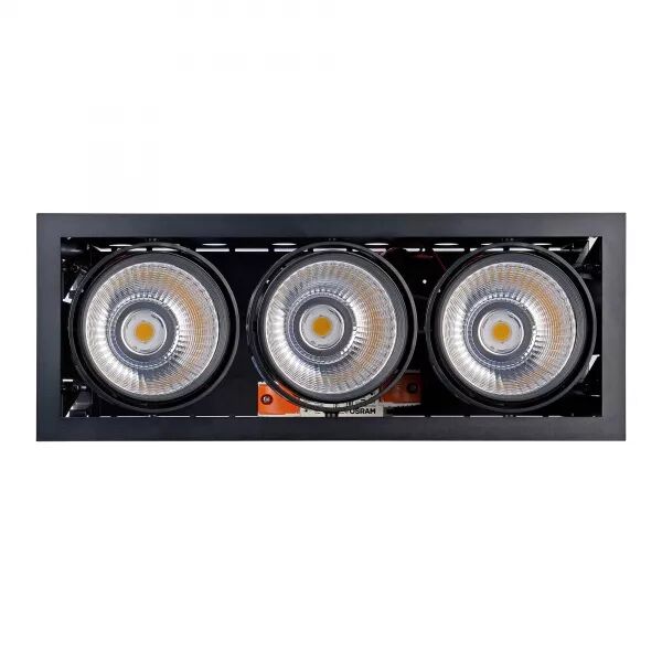 KIT QUADRA TERTIO -DOWNLIGHT ORIENT. NOIR, 3 MOD. LED 26,6W 3000K 40� 3200LM