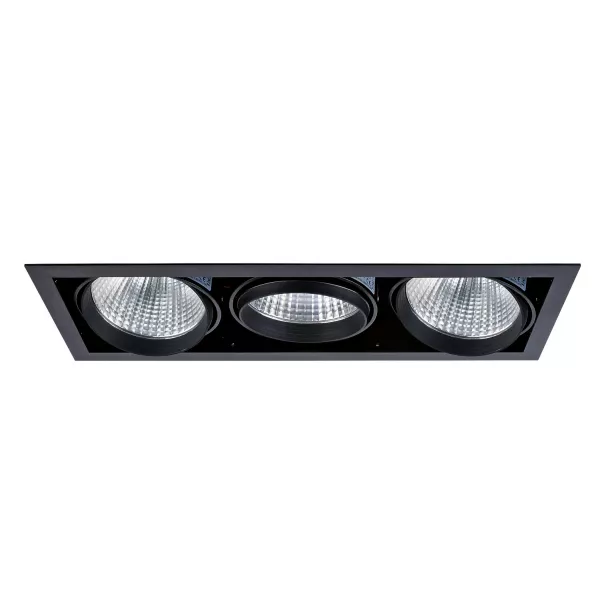 KIT QUADRA TERTIO -Downlight orient. noir, 3 mod. LED 34W 4000K 40� 3400lm incl (51276)