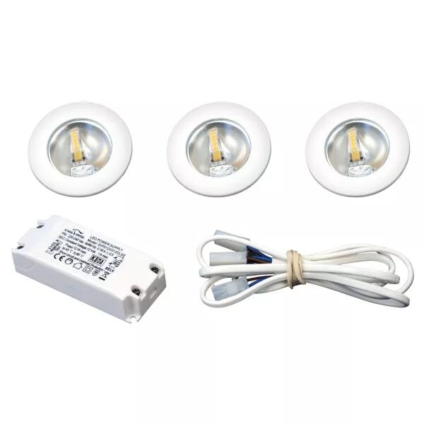 KIT S1200 LED - Encastr�s blancs avec LED G4 1,8W 3000K 150lm, driver inclus (50775)