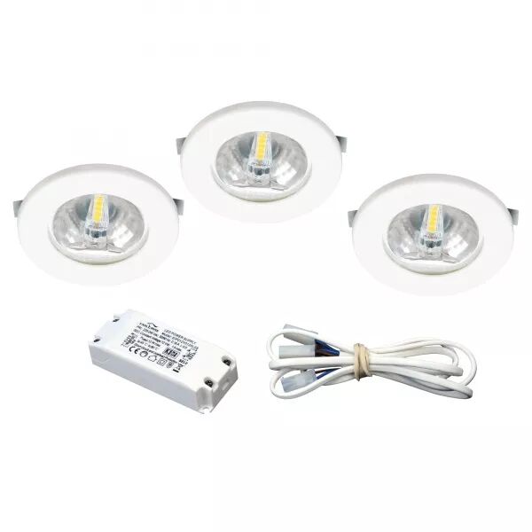 KIT S1200 LED - ENCASTR�S BLANCS AVEC LED G4 1,8W 3000K 150LM, DRIVER INCLUS
