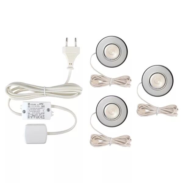 KIT SPARK - Encastr�s miniatures, �12mm, LED int�g. 350mA, 3x1W 3000K 3x100lm (50598)