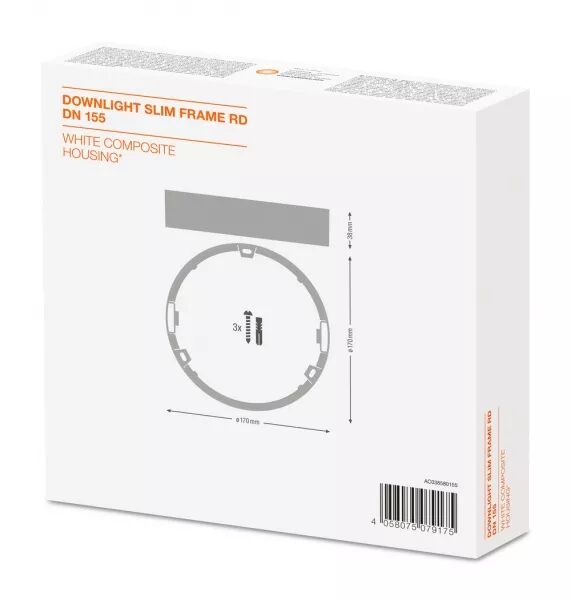 LDV DL SLIM ROND 155 CADRE SAILLIE ROND BLANC POUR DOWNLIGHT LEDVANCE