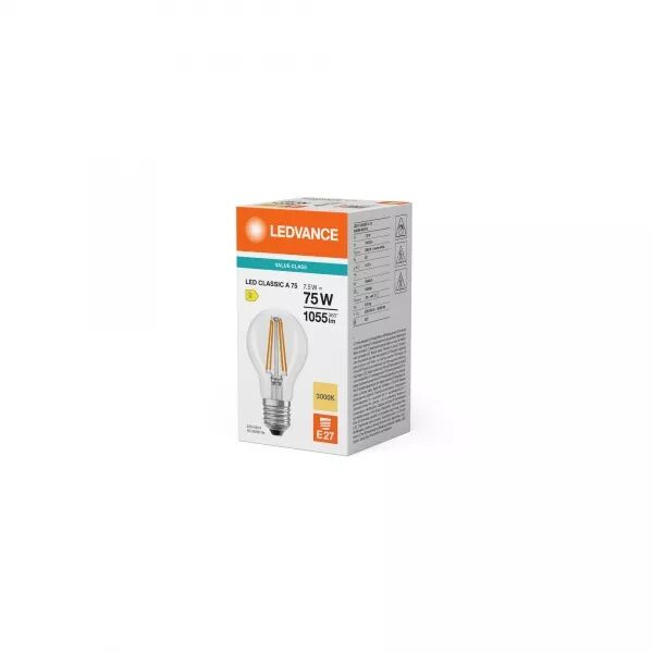 LED CLASSIC A V 60,00 mm-7,5 W-1055 lm-3000 K-E27-10000 h