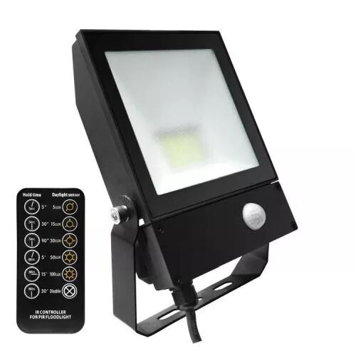 LED FLOODLIGHT QT 20W 3000K NOIR PIR