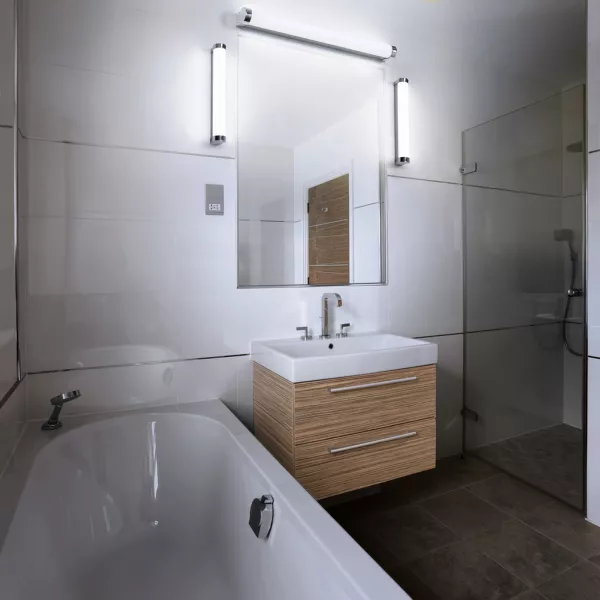 LEDVANCE - LDV ORBIS Tube Frosted 400 9W 900lm Click CCT DIM IP44 Chrome Applique LEDVANCE (4099854279317)