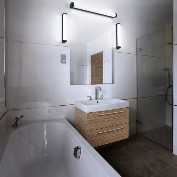 LEDVANCE - LDV ORBIS Tube Frosted 600 12W 1100lm Click CCT DIM IP44 Noir Applique LEDVANCE (4099854279478)