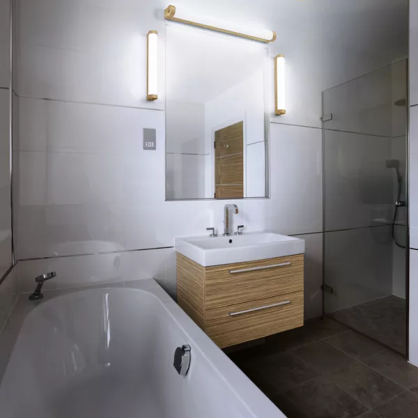LEDVANCE - LDV ORBIS Tube Frosted 600 12W 1200lm Click CCT DIM IP44 Bois Applique LEDVANCE (4099854279515)