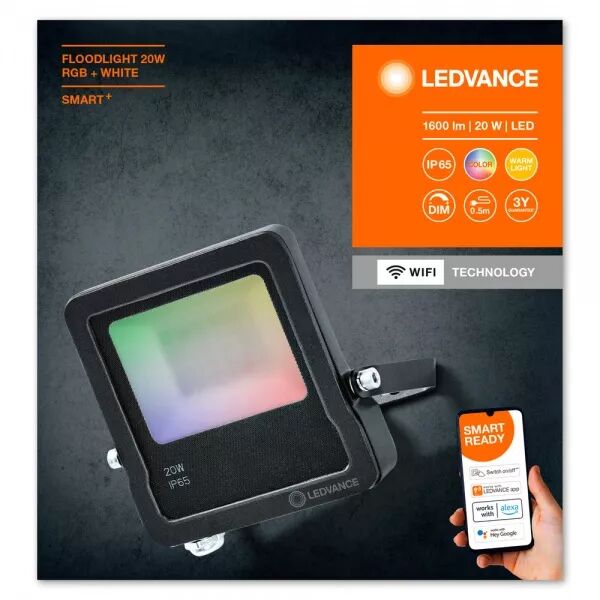 LEDVANCE - LDV Smart+ WiFi FLOOD 20W RGBW 1260lm (4058075474628)
