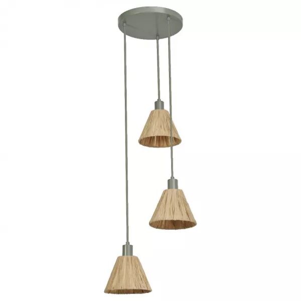 LEDVANCE - LDV Susp. ronde trio d�co RAFFIA � culot E27 vert - lampe non incluse LEDVANCE (4058075838192)