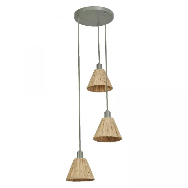 LEDVANCE - LDV Susp. ronde trio d�co RAFFIA � culot E27 vert - lampe non incluse LEDVANCE (4058075838192)