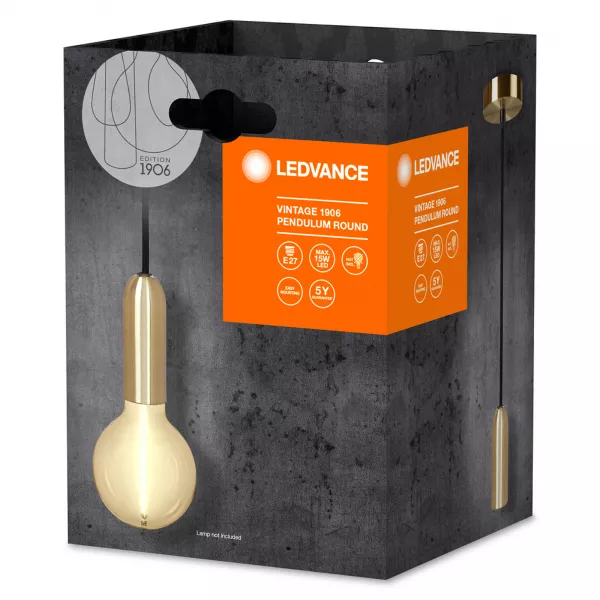 LEDVANCE - LDV Suspension PENDULUM ROUND Vintage 1906 Gold E27 (lampe non fournie) (4099854092626)