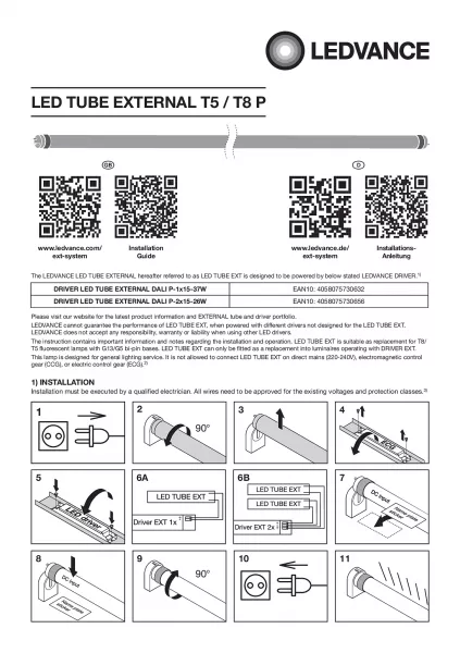LEDVANCE - LED TUBE LEDVANCE PFM T5 EXT HO54 840 G5 26W 4000lm Verre + Gaine anti-�clats (4058075730472)