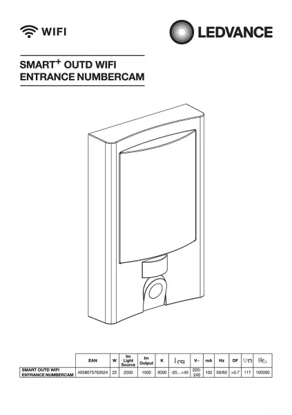 LEDVANCE - LEDVANCE Smart+ LEDVANCE Smart+ WF Outdoor Entrance Camera (4058075763524)