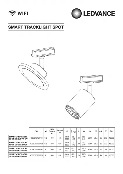 LEDVANCE - LEDVANCE Smart+ WF TP CIRCLE TW BK (4058075759763)