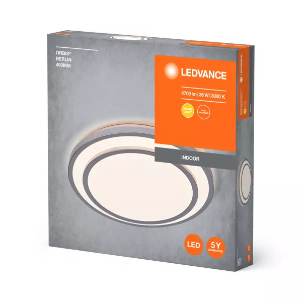 LEDVANCE - ORBIS BERLIN PLAFONNIER 490mm 36W CHAUD Argent (4058075829343)