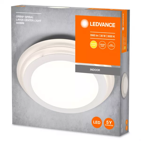 LEDVANCE - ORBIS SPIRAL LAYER PLAFONNIER 500mm 38W CHAUD Blanc (4099854093296)