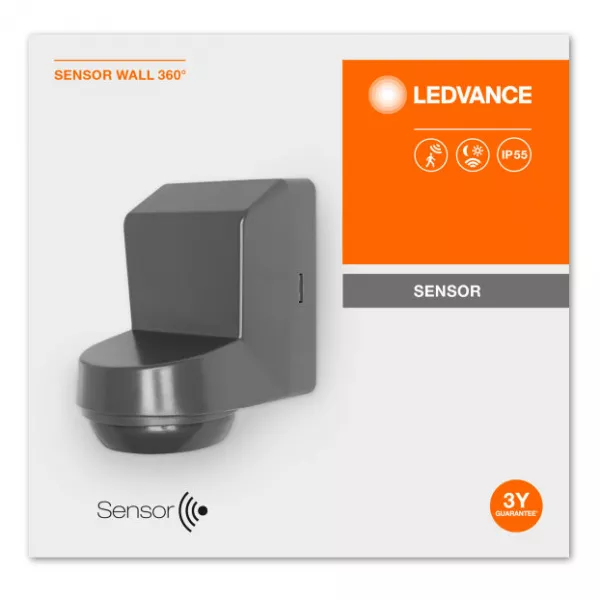 LEDVANCE - SENSOR WALL APPLIQUE 360� Gris IP55 (4058075244832)