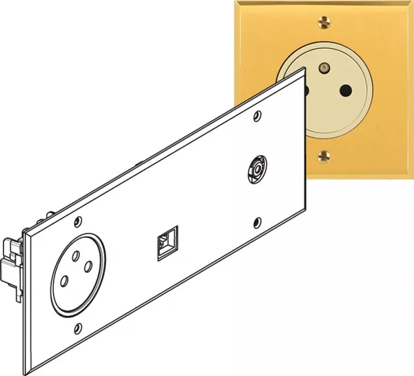 legrand-2p+t- + rj45 cat.6 ftp + tv simple - m�moire or bross� art d\'arnould (67237)