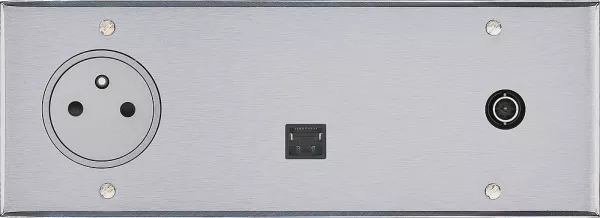 legrand-2p+t + rj45 cat.6 ftp + tv simple - m�moire acier bross� art d\'arnould (67137)