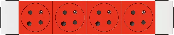 legrand-4 prises 2p+t surface d�trompage soluclip goulotte mosaic � clippage direct 8mod (077124l)