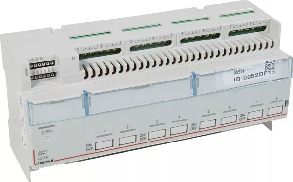 legrand-actionneur on/off avec marche forc�e pour �clairage myhome bus - 8 relais (002604)
