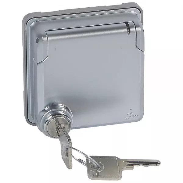 legrand-adaptateur avec volet � cl� soliroc ip55 ik10 pour m�canismes mosaic 2 modules (077884)
