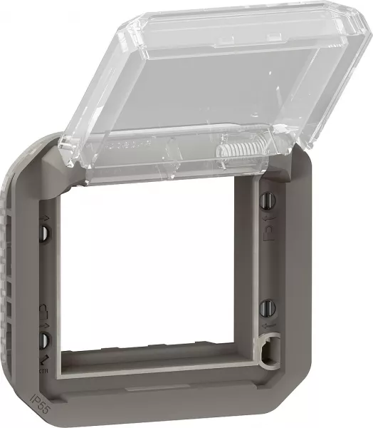 legrand-adaptateur plexo � volet transparent pour mosaic - composable anthracite (069880l)