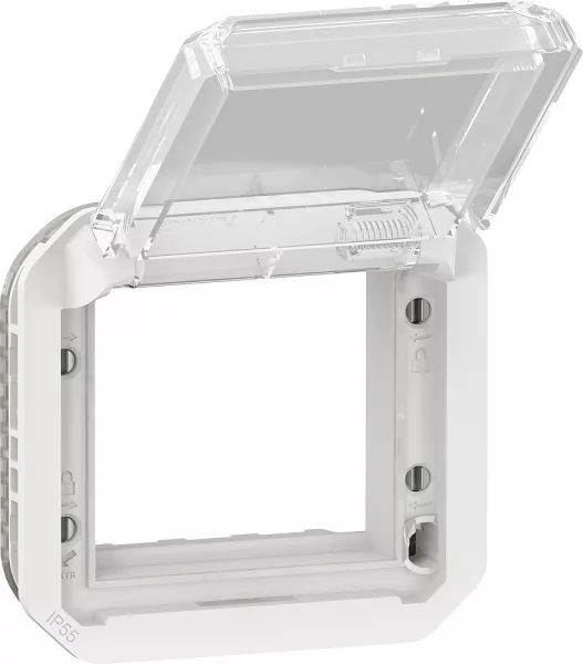 legrand-adaptateur plexo � volet transparent pour mosaic - composable blanc (069695l)