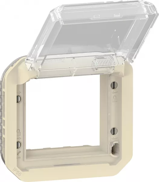 legrand-adaptateur plexo � volet transparent pour mosaic - composable sable (069838l)