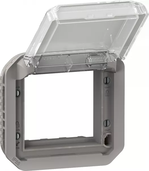 legrand-adaptateur plexo pour mosaic 2 modules � volet transparent - gris (070055)