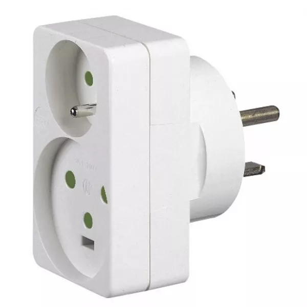legrand-adaptateur pour 1 fiche 2p+t 16a + 1 fiche 2p+t 20a sur une prise 32a (090035)