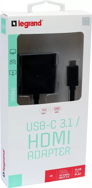 legrand-adaptateur usb 3.1 type-c vers prise hdmi (090985)