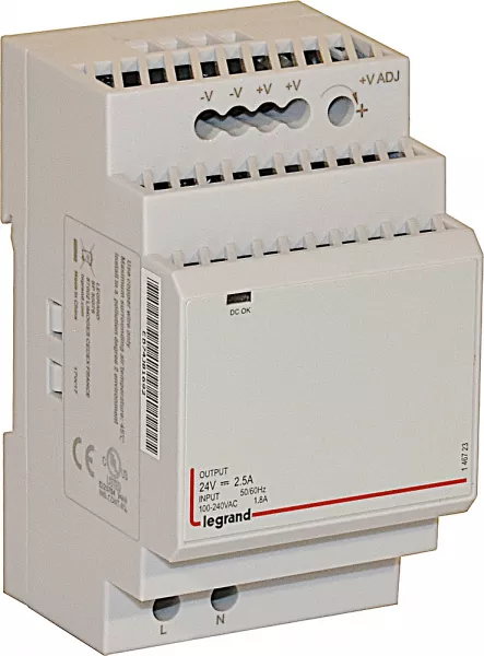 legrand-alimentation � d�coupage mono - alim 100-240 v~ - 24 v= / 60 w / 2,5 a (146723)