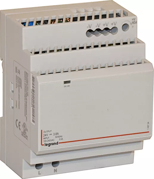 legrand-alimentation � d�coupage mono - alim 100-240 v~ - 24 v= / 92 w / 3,8 a (146724)