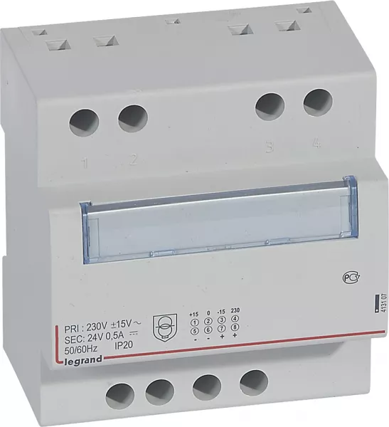 legrand-alimentation monophas�e redress�e filtr�e entr�e 230v~/sortie 24v= - 12 w - 0,5a (413107)