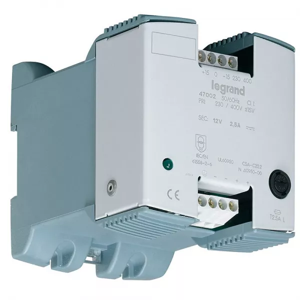 legrand-alimentation redress�e filtr�e mono entr�e 230v~-400v~ sortie 24v= - 24w - 1a (047021)
