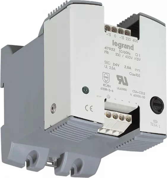 legrand-alimentation redress�e filtr�e monophas�e entr�e 230-400v~ sortie 24v= - 60w (047022)