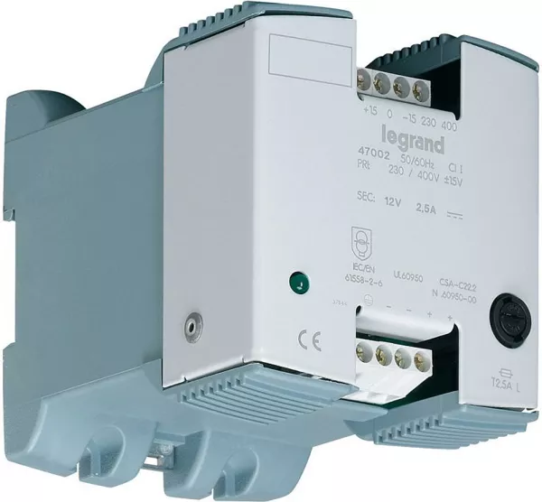 legrand-alimentation redress�e filtr�e monophas�e entr�e 230-400v~ sortie 24v= -12w-0,5a (047020)