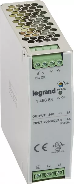 legrand-alimentation stabilis�e � d�coupage mono/bi - 120-480 w - sortie 24 v= - 120 w (146663)