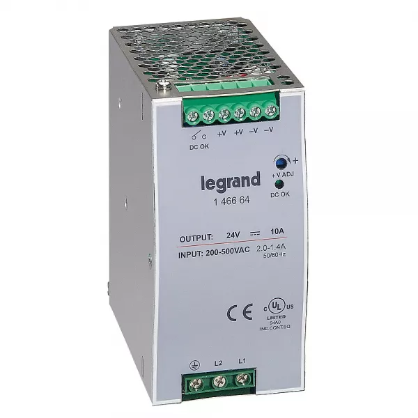 legrand-alimentation stabilis�e � d�coupage mono/bi - 120-480 w - sortie 24 v= - 240 w (146664)