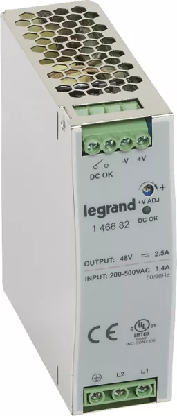 legrand-alimentation stabilis�e � d�coupage mono/bi - 120-480 w - sortie 48 v= - 120 w (146682)