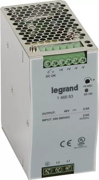 legrand-alimentation stabilis�e � d�coupage mono/bi - 120-480 w - sortie 48 v= - 240 w (146683)