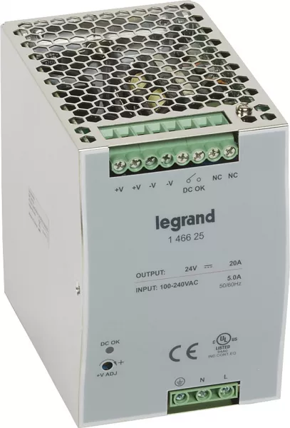 legrand-alimentation stabilis�e � d�coupage monophas�e 100-240v~/sortie 24v= - 480w (146625)