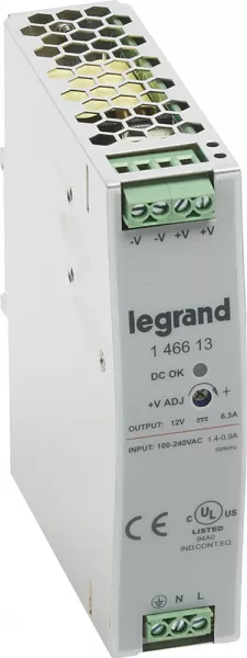 legrand-alimentation stabilis�e � d�coupage monophas�e entr�e 100-240v~/sortie 12v= 75w (146613)