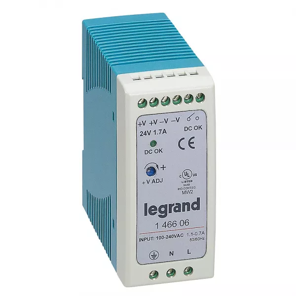 legrand-alimentation stabilis�e � d�coupage monophas�e entr�e 100-240v~/sortie 24v= 40w (146606)