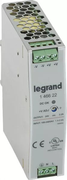 legrand-alimentation stabilis�e d�coupage mono entr�e 100v~ � 240v~ et sortie 24v= - 75w (146622)