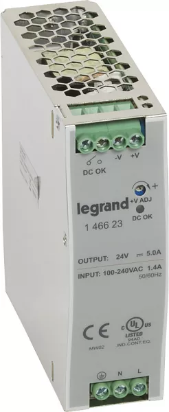 legrand-alimentation stabilis�e d�coupage monophas�e 100-240v~/sortie 24v= -120w (146623)