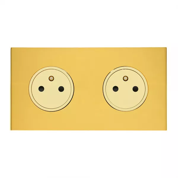 legrand-art d\'arnould univers epure double prise de courant 2p+t 16a 250v - or miroir (67732)