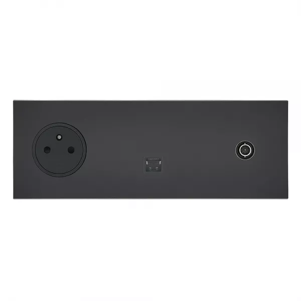 legrand-art d\'arnould univers epure prise 2p+t, prise rj45, prise t�l�vision -noir mat (67837)