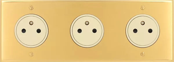 legrand-art d\'arnould univers m�moire 3 prises de courant 2p+t surface 16a - or bross� (67233)
